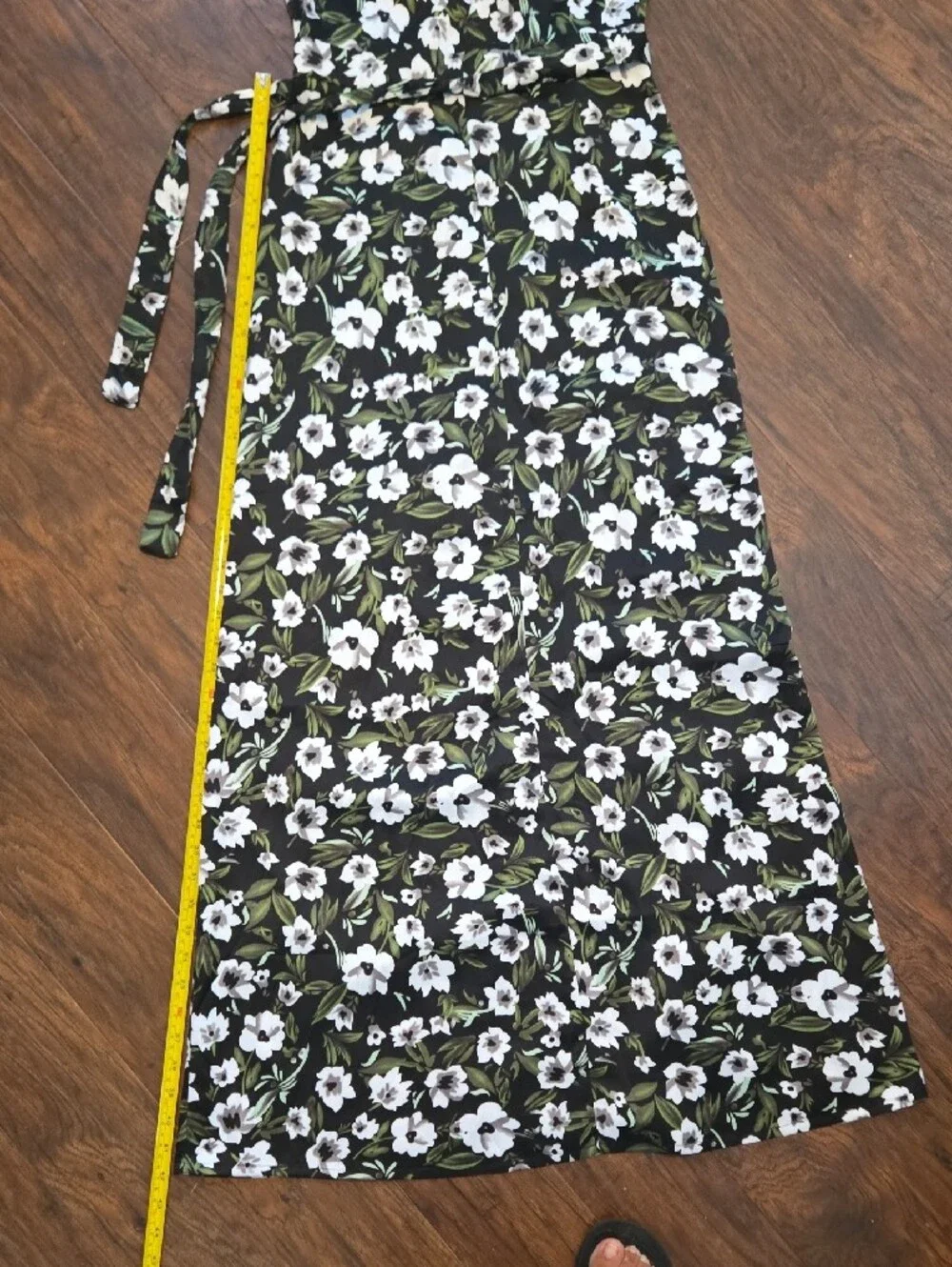 ​Black & White Floral Halter Neck Wide Leg Jumpsuit Dress Casual Chic_097